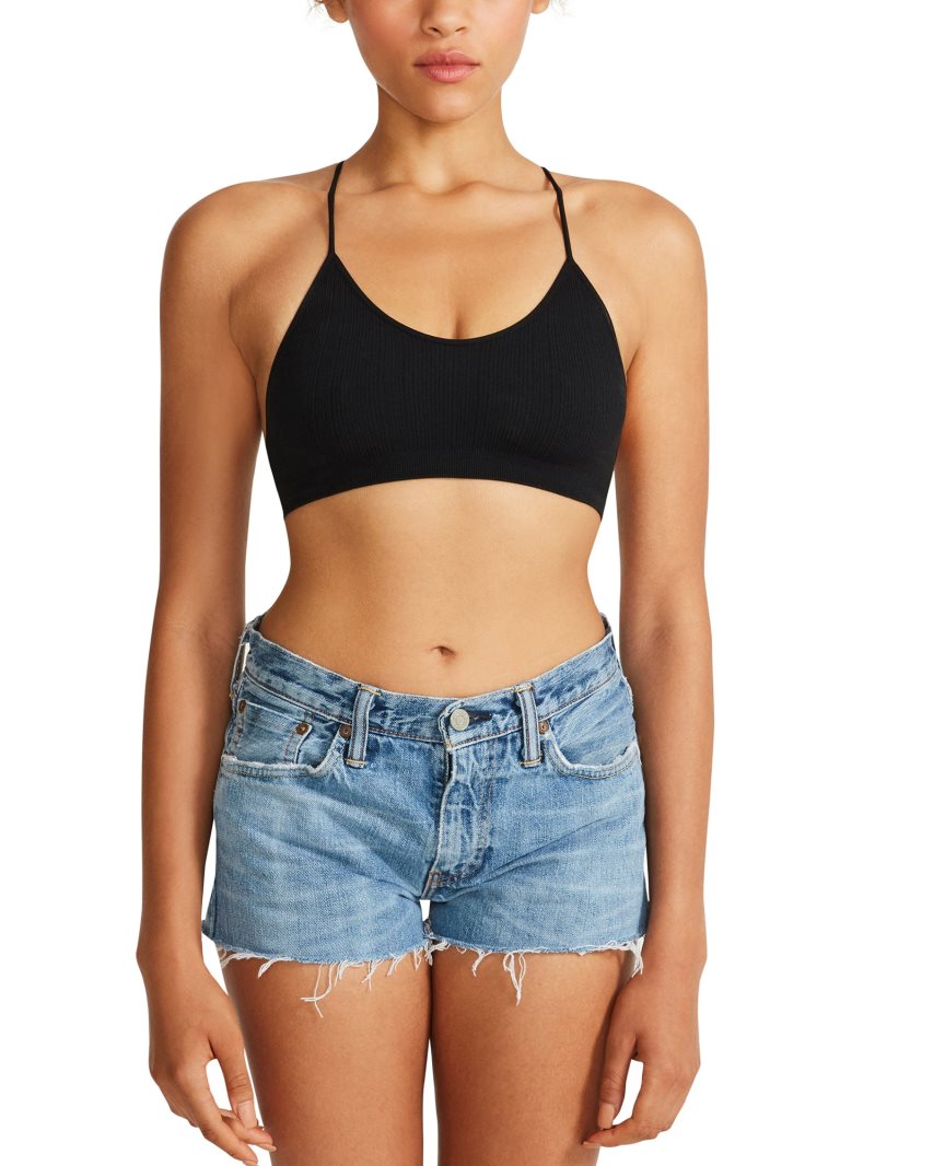 Black Steve Madden The Ella Mesh Women's Bras | PH 2506CJA